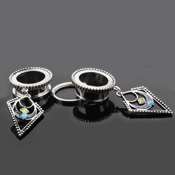 New 8mm Stainless Steel Tunnel Plug Jewelry Stretch Earrings Screw Back - Picture 8 of 9